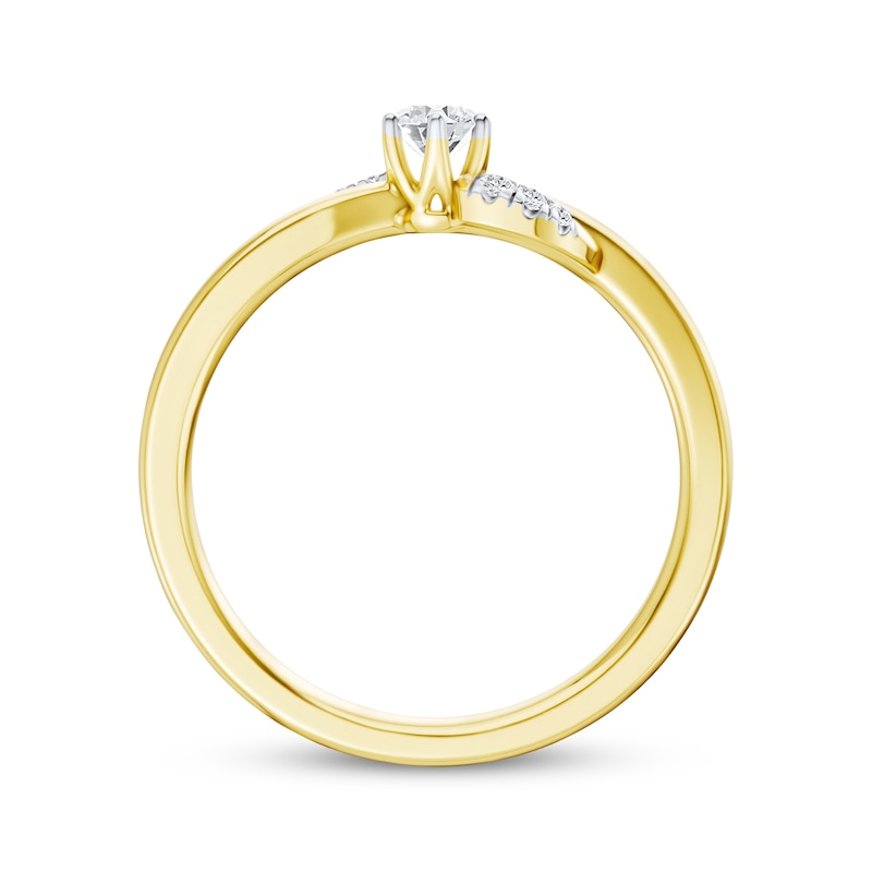 Main Image 3 of KAY Lab-Grown Diamond Swirl Promise Ring 1/5 ct tw 10K Yellow Gold