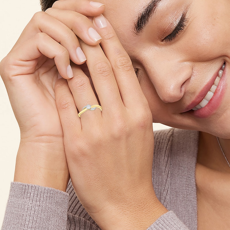 Main Image 5 of KAY Lab-Grown Diamond Swirl Promise Ring 1/5 ct tw 10K Yellow Gold