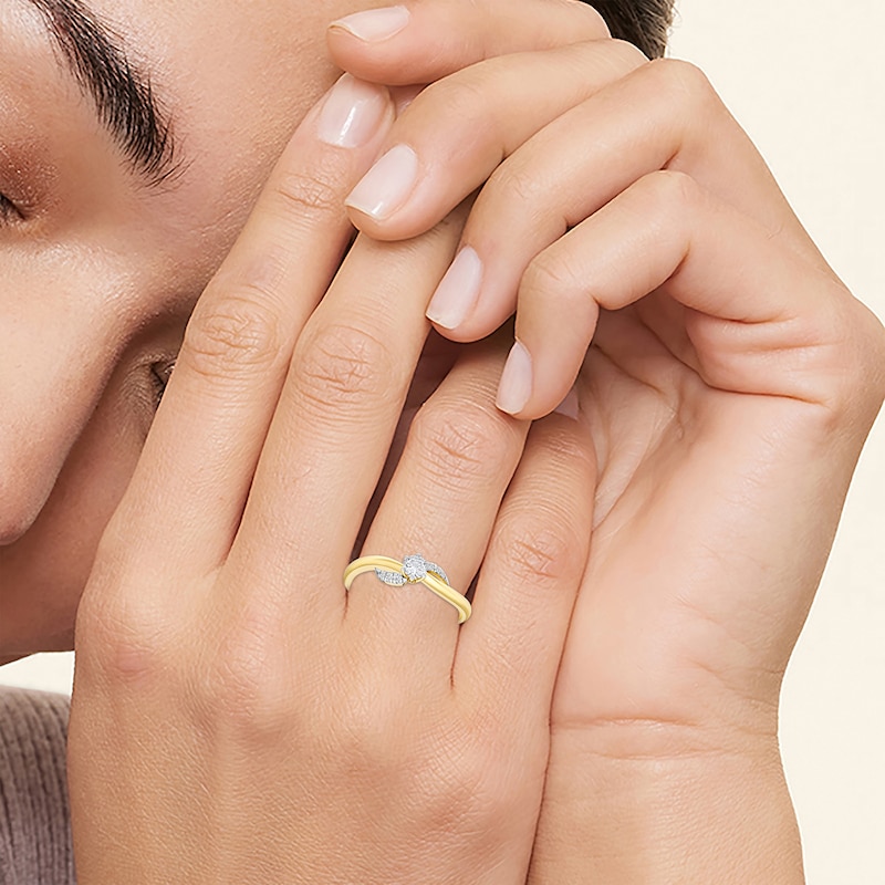 Main Image 6 of KAY Lab-Grown Diamond Swirl Promise Ring 1/5 ct tw 10K Yellow Gold