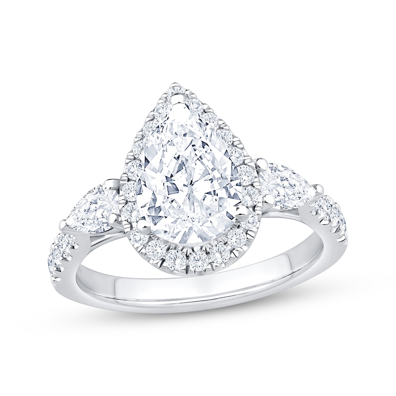 Main Image 1 of Now + Forever Lab-Grown Diamonds Pear-Shaped Halo Engagement Ring 2-1/3 ct tw 14K White Gold