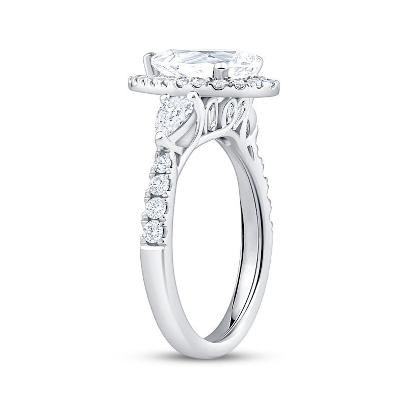 Main Image 2 of Now + Forever Lab-Grown Diamonds Pear-Shaped Halo Engagement Ring 2-1/3 ct tw 14K White Gold