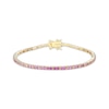 Thumbnail Image 1 of STUDIO BY KAY Pink Lab-Created Sapphire Ombré Tennis Bracelet 24K Yellow Gold Vermeil Sterling Silver 7.25"