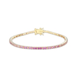 STUDIO BY KAY Pink Lab-Created Sapphire Ombré Tennis Bracelet 24K Yellow Gold Vermeil Sterling Silver 7.25"
