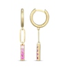 Thumbnail Image 3 of STUDIO BY KAY Pink Lab-Created Sapphire Ombré Hoop Drop Earrings 24K Yellow Gold Vermeil Sterling Silver