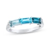 Thumbnail Image 1 of Le Vian Baguette-Cut Blue Topaz Ring Diamonds 14K Vanilla Gold