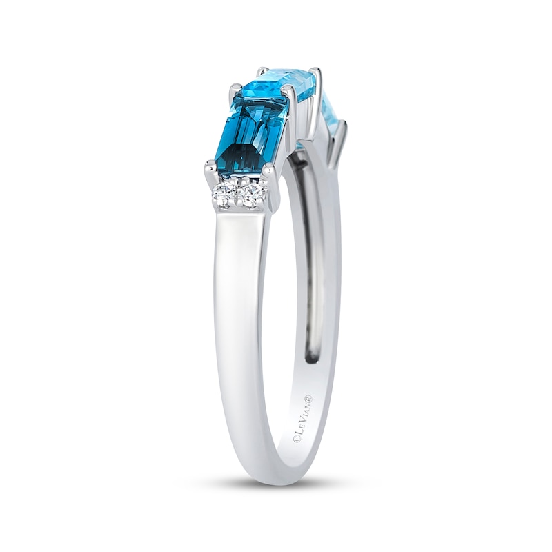 Main Image 2 of Le Vian Baguette-Cut Blue Topaz Ring Diamonds 14K Vanilla Gold