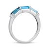 Thumbnail Image 3 of Le Vian Baguette-Cut Blue Topaz Ring Diamonds 14K Vanilla Gold