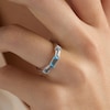 Thumbnail Image 4 of Le Vian Baguette-Cut Blue Topaz Ring Diamonds 14K Vanilla Gold