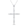 Thumbnail Image 1 of Diamond Vintage-Style Cross Necklace 1/5 ct tw Sterling Silver 18"