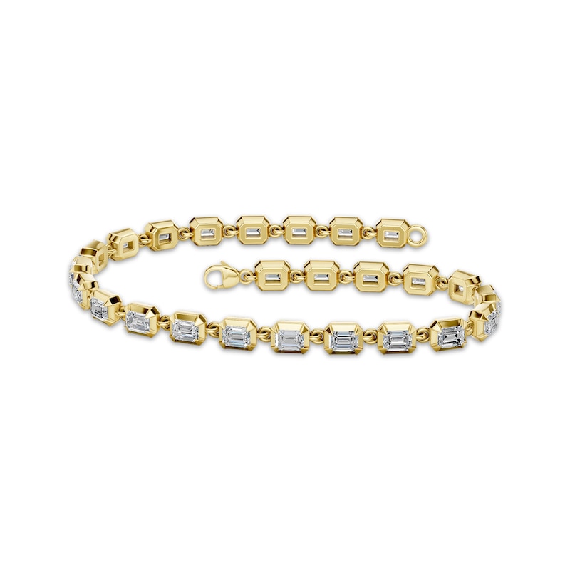 Main Image 1 of KAY Lab-Grown Diamonds Emerald-Cut Bracelet 2-1/2 ct tw 10K Yellow Gold 7"