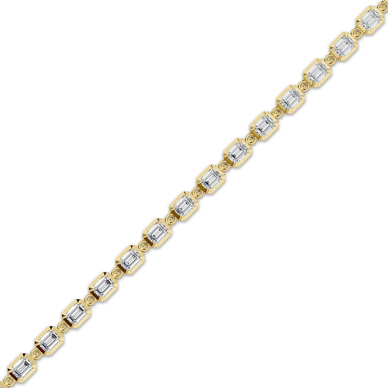 Main Image 2 of KAY Lab-Grown Diamonds Emerald-Cut Bracelet 2-1/2 ct tw 10K Yellow Gold 7"