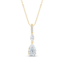 Monique Lhuillier Bliss Pear-Shaped Lab-Grown Diamond Drop Necklace 3/4 ct tw 24K Yellow Gold Vermeil Sterling Silver 18"