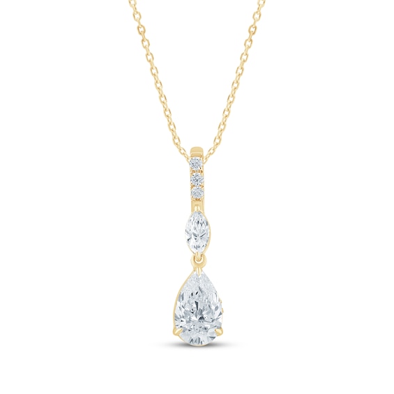 Monique Lhuillier Bliss Pear-Shaped Lab-Grown Diamond Drop Necklace 3/4 ct tw 24K Yellow Gold Vermeil Sterling Silver 18"