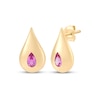 Thumbnail Image 1 of STUDIO BY KAY Pear-Shaped Pink Lab-Created Sapphire Teardrop Stud Earrings 24K Yellow Gold Vermeil Sterling Silver