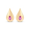Thumbnail Image 2 of STUDIO BY KAY Pear-Shaped Pink Lab-Created Sapphire Teardrop Stud Earrings 24K Yellow Gold Vermeil Sterling Silver