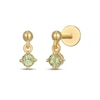 Thumbnail Image 1 of STUDIO BY KAY Peridot Solitaire Dangle Earrings 24K Yellow Gold Vermeil Sterling Silver