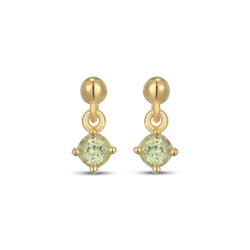 Main Image 2 of STUDIO BY KAY Peridot Solitaire Dangle Earrings 24K Yellow Gold Vermeil Sterling Silver