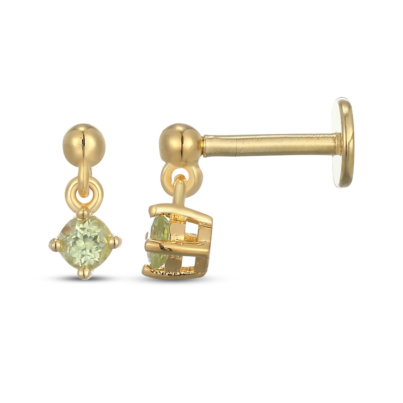 Main Image 3 of STUDIO BY KAY Peridot Solitaire Dangle Earrings 24K Yellow Gold Vermeil Sterling Silver