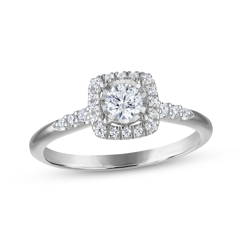 Main Image 1 of KAY Signature Collection Diamond Halo Engagement Ring 3/8 ct tw 14K White Gold
