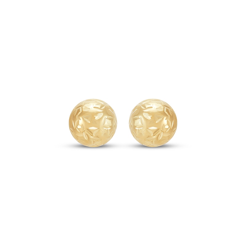 Main Image 2 of Diamond-Cut Ball Stud Earrings 14K Yellow Gold 5mm
