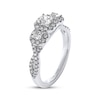 Thumbnail Image 2 of THE LEO Diamond Princess-Cut Three-Stone Halo Engagement Ring 1 ct tw 14K White Gold
