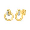 Thumbnail Image 1 of Diamond Circle Knot Earrings 1/5 ct tw 14K Yellow Gold Vermeil Sterling Silver