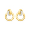 Thumbnail Image 2 of Diamond Circle Knot Earrings 1/5 ct tw 14K Yellow Gold Vermeil Sterling Silver