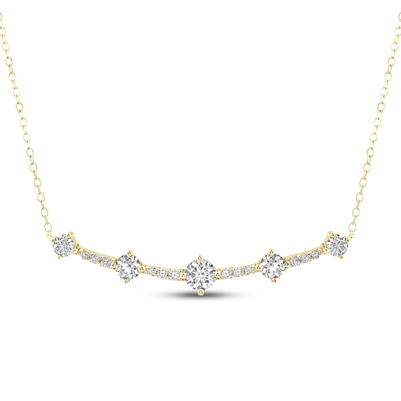 Milestones Lab-Grown Diamond Station Necklace 1 ct tw 10K Gold 18