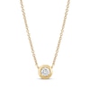 Thumbnail Image 1 of KAY Lab-Grown Diamonds Bezel-Set Solitaire Necklace 1/20 ct tw 14K Yellow Gold-Plated Sterling Silver 18" (F/SI2)