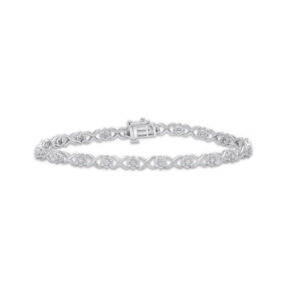 Diamond Fashion Bracelet Sterling Silver 7.5"