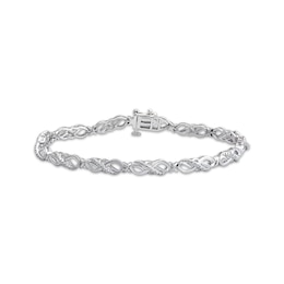 Diamond Infinity Bracelet 1/10 ct tw Sterling Silver 7.5"
