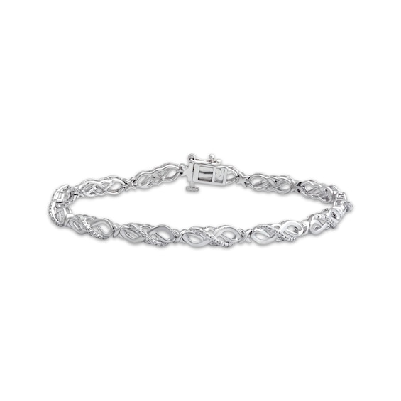 Diamond Infinity Bracelet 1/10 ct tw Sterling Silver 7.5"