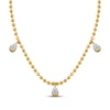 Thumbnail Image 1 of KAY Lab-Grown Diamond Accent Triple Teardrop Station Necklace 14K Yellow Gold-Plated Sterling Silver 18"
