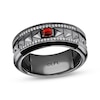 Thumbnail Image 1 of Star Wars Darth Vader Men's Square-Cut Garnet & Diamond Ring 1/8 ct tw Black Rhodium-Plated Sterling Silver