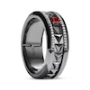 Thumbnail Image 2 of Star Wars Darth Vader Men's Square-Cut Garnet & Diamond Ring 1/8 ct tw Black Rhodium-Plated Sterling Silver