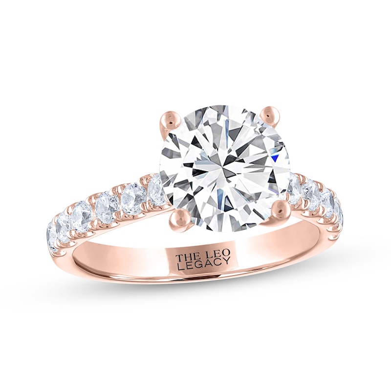 Main Image 1 of THE LEO Legacy Lab-Grown Diamond Round-Cut Engagement Ring 3-1/2 ct tw 14K Rose Gold