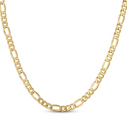 6.1mm Figaro Chain Necklace Hollow 10K Yellow Gold 22"