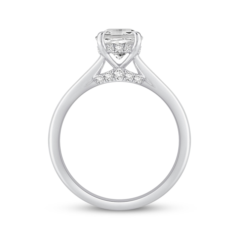 Main Image 3 of Now + Forever Lab-Grown Diamonds Oval-Cut Solitaire Hidden Halo Engagement Ring 2-1/5 ct tw 14K White Gold (F/SI2)