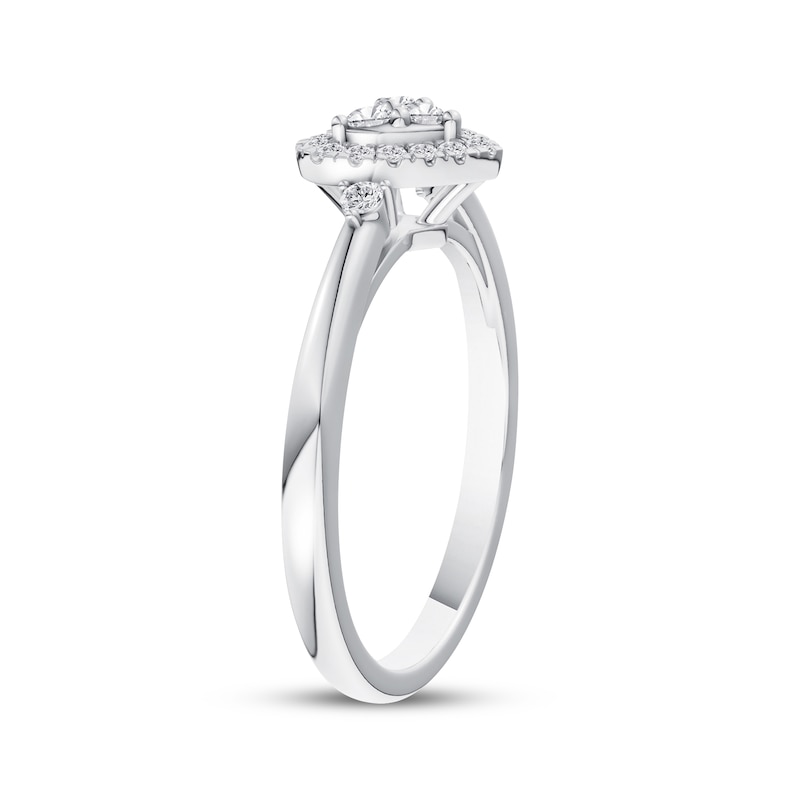 Main Image 2 of KAY Lab-Grown Diamonds Heart Halo Promise Ring 1/5 ct tw 10K White Gold