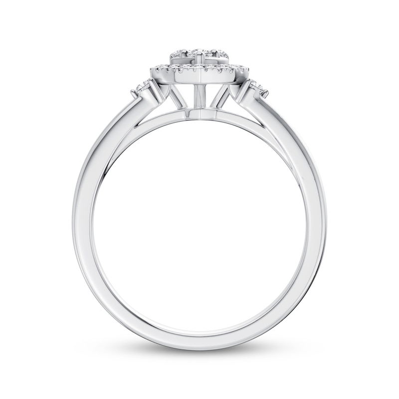 Main Image 3 of KAY Lab-Grown Diamonds Heart Halo Promise Ring 1/5 ct tw 10K White Gold