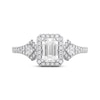 Thumbnail Image 3 of THE LEO Diamond Three-Stone Emerald-Cut Engagement Ring 7/8 ct w 14K White Gold