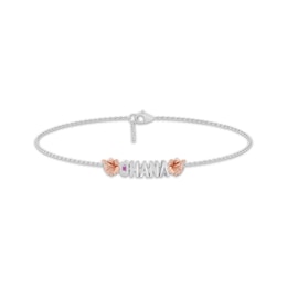 Disney Treasures Lilo & Stitch Amethyst "Ohana" Bracelet Sterling Silver & 18K Rose Gold Plating 8.5"