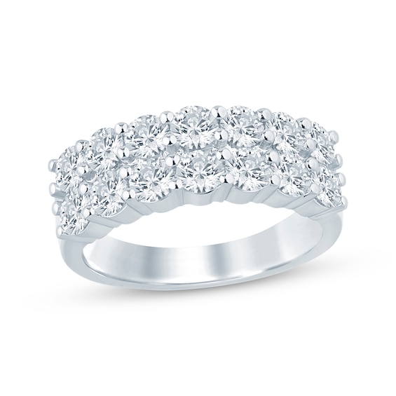 Lab-Grown Diamonds Two-Row Anniversary Ring 2 ct tw 14K White Gold
