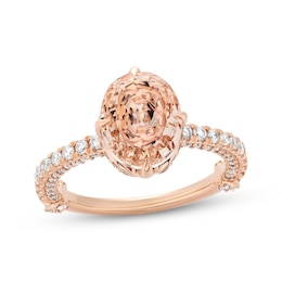 Limor Touchstone Oval-Cut Morganite & Diamond Engagement Ring 3/4 ct tw 14K Rose Gold