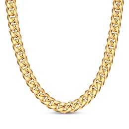 JAXXON Men's Collection 7mm Cuban Curb Chain Necklace Yellow Ion-Plated Solid Stainless Steel 22"