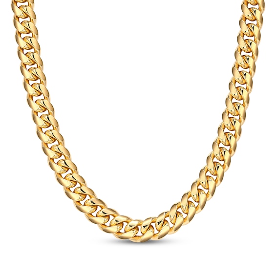 JAXXON Men's Collection 7mm Cuban Curb Chain Necklace Yellow Ion-Plated Solid Stainless Steel 22"