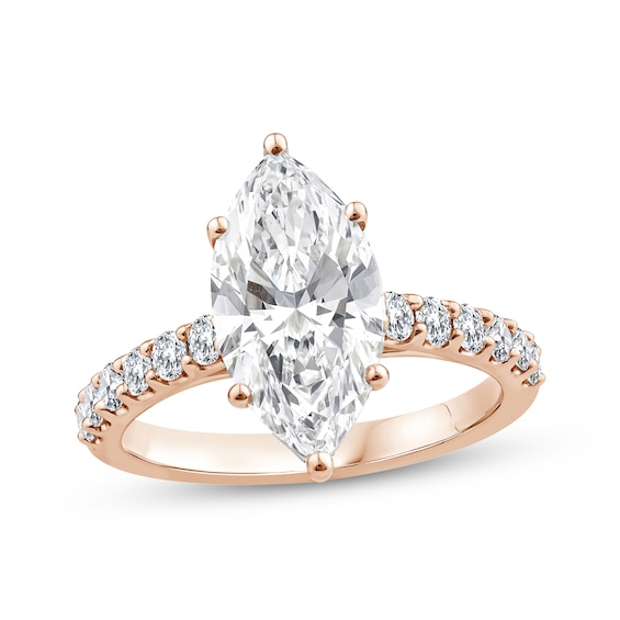 Now + Forever Lab-Grown Diamonds Certified Marquise-Cut Engagement Ring 3-1/2 ct tw 14K Rose Gold