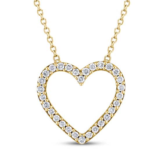 KAY Lab-Grown Diamonds Open Heart Necklace 1/2 ct tw 24K Yellow Gold-Plated Sterling Silver 18"