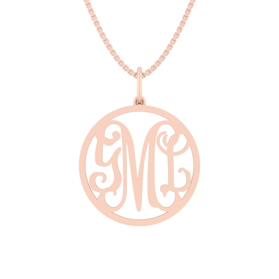 Round Monogram Necklace (3 Initials)