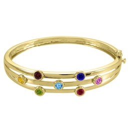 Birthstone Bangle Bracelet (7 Stones)
